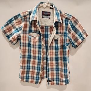 English Laundry Boy's Plaid Shirt READ Boy Size 7